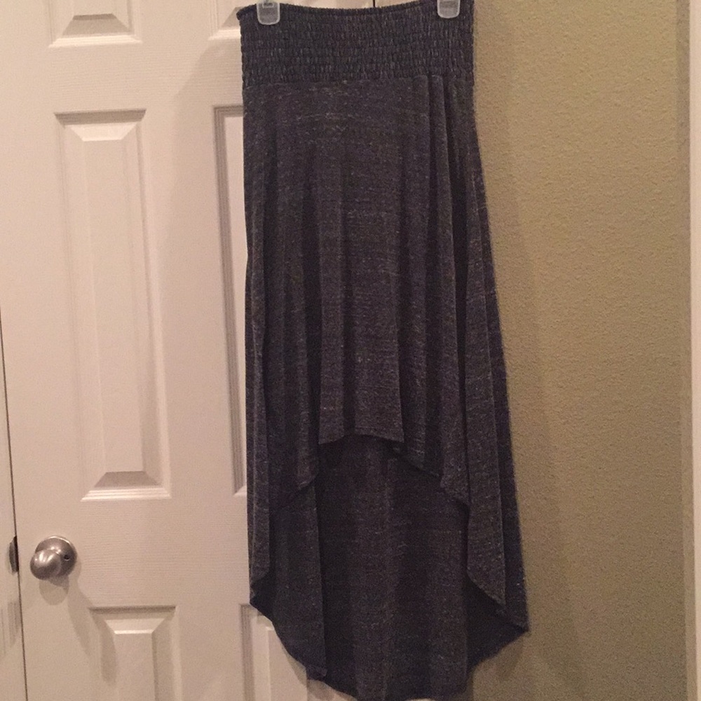Charcoal colored High-low skirt